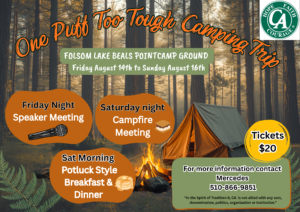 Cozy Forest Camping Flyer at Dawn